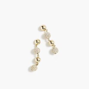 J. Crew Gold & Crystal Ball Earrings